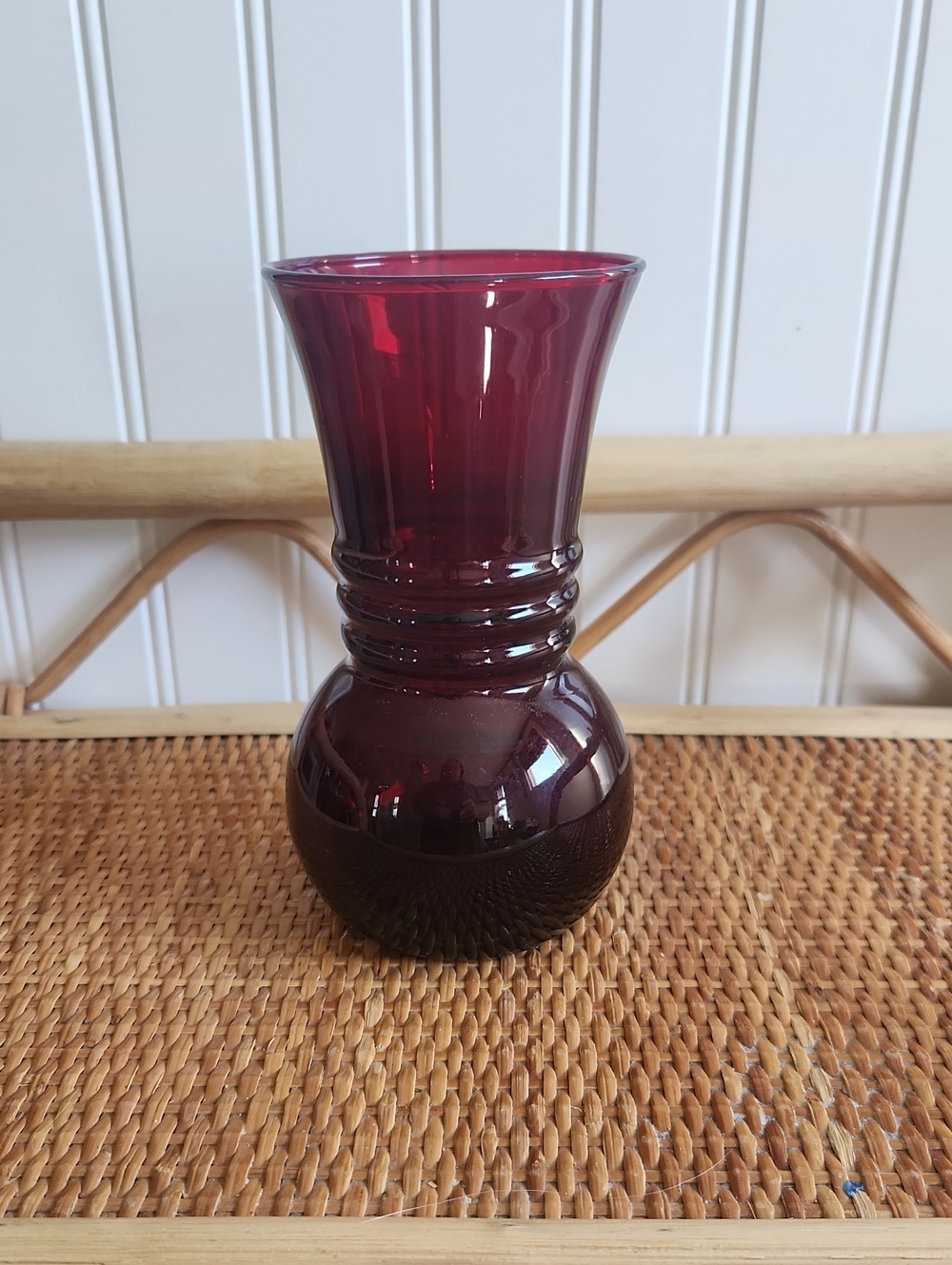 Deep Red Glass Vase